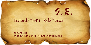 Istvánfi Rózsa névjegykártya